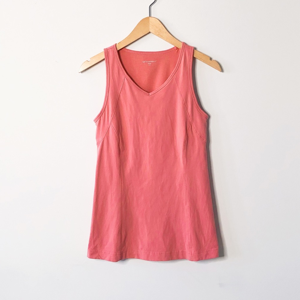 3/$25 Tuff Athletics Pink Orange Yoga Gym Workout Running Tank Top Built-In Bra
